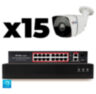 Комплект видеонаблюдения IP 5Мп KIT-C515IP-PL 15 камер для улицы, программный датчик движения, удаленный доступ, ночное видение, умный коммутатор