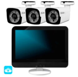 Комплект видеонаблюдения WIFI с монитором 3Мп  KIT-W303TB-M беспроводной, 3 камеры для улицы, удаленный доступ