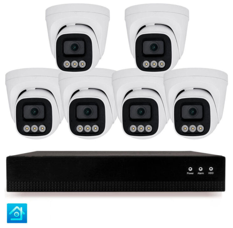 Комплект IP-видеонаблюдения KIT-A406IP-POE 4 Мп, 6 купольных IP-камер, NVR, 8 PoE портов