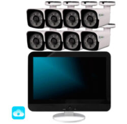 Комплект видеонаблюдения WIFI с монитором 3Мп  KIT-W308TB-M беспроводной, 8 камер для улицы, удаленный доступ