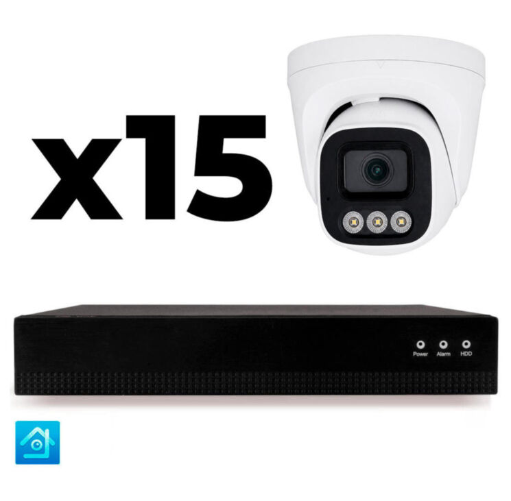 Комплект IP-видеонаблюдения KIT-A415IP-POE 4 Мп, 15 купольных IP-камер, NVR, 16 PoE портов