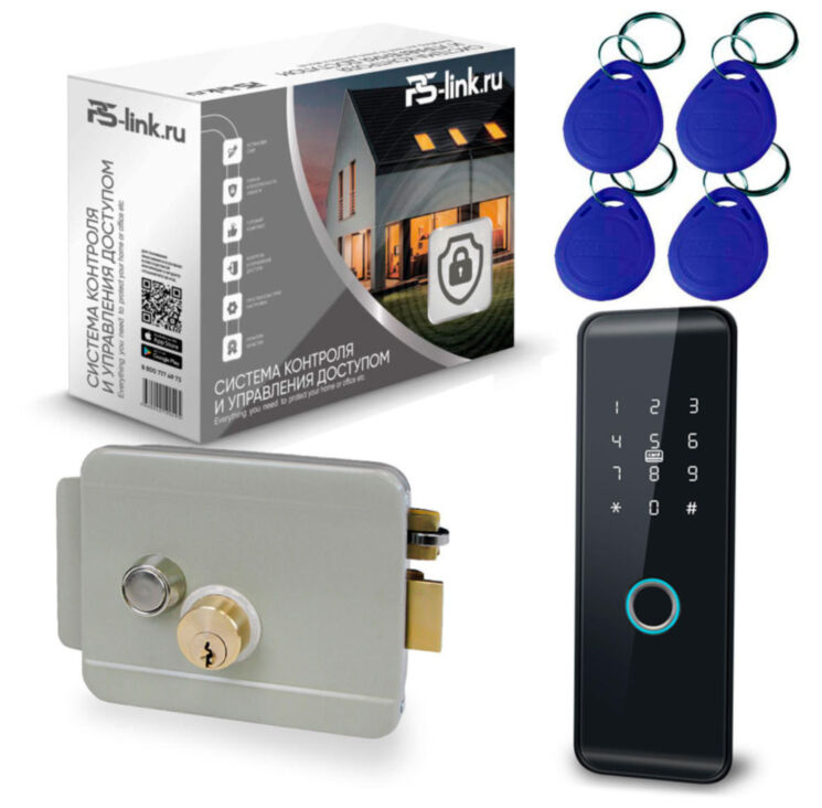 Система СКУД KIT-H102-G / сканер отпечатков / эл. механический замок / RFID, WIFI