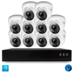 Комплект видеонаблюдения IP 2Мп  KIT-A210IPM-POE 10 камер с микрофоном для помещения, питание PoE, ночная съёмка