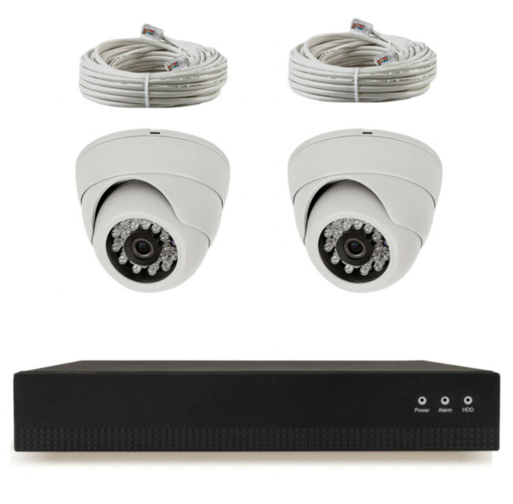 Комплект видеонаблюдения IP Ps-Link KIT-A802IP-POE / 8Мп / 2 камеры / питание POE