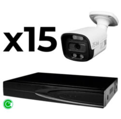 Комплект видеонаблюдения IP 5Мп  KIT-C515IP-ST 15 камер для улицы, аналитика, детекция человека, детекция автомобиля, область вторжения