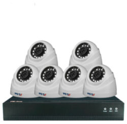 Комплект видеонаблюдения IP 2Мп  KIT-A206IP-POE 6 камер с ночной съемкой для помещения, с датчиком движения, питание PoE