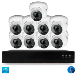 Комплект видеонаблюдения IP 8Мп  KIT-A809IPM-POE 9 камер с микрофоном для помещения, питание PoE, ночная съёмка