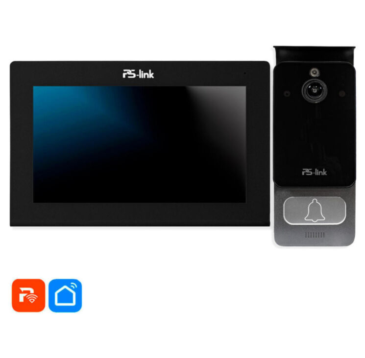 Комплект видеодомофона Ps-Link PS-i730TM, IP 7", черный, умный, с WiFi и вызывной панелью