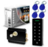 Система СКУД KIT-T1202EM-WP-W-B черный замок тип НЗ, сенсорная панель, RFID 125кГц, WIFI модуль, приложение