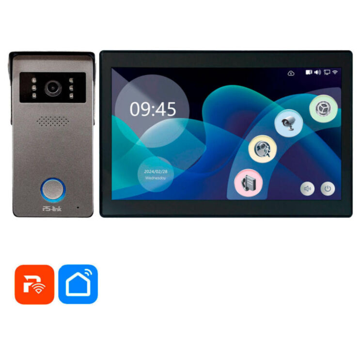 Комплект проводного WIFI видеодомофона KIT-185DP-301CR-S детекция движения, интерком, реле для замка