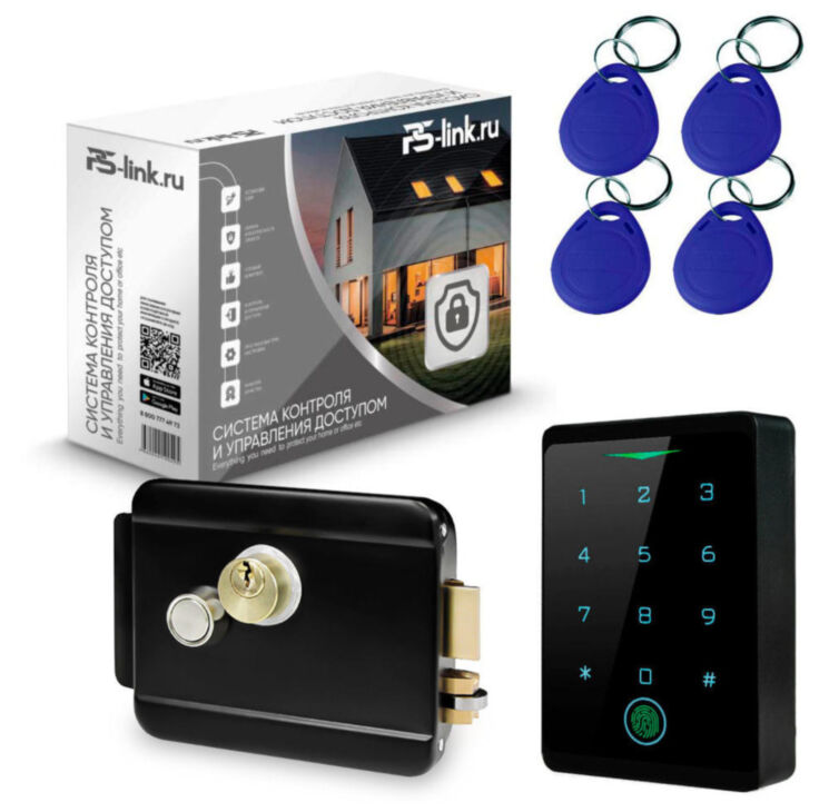 Система СКУД KIT-CH1-FP-B/ сканер отпечатков / эл. механический замок / RFID, WIFI