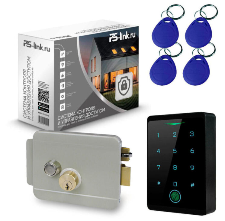 Система СКУД KIT-CH1-FP-G/ сканер отпечатков / эл. механический замок / RFID, WIFI