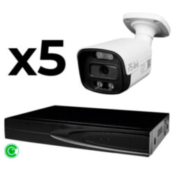 Комплект видеонаблюдения IP 8Мп  KIT-C805IP-ST 5 камер для улицы, умная аналитика, детекция человека, детекция автомобиля, область вторжения