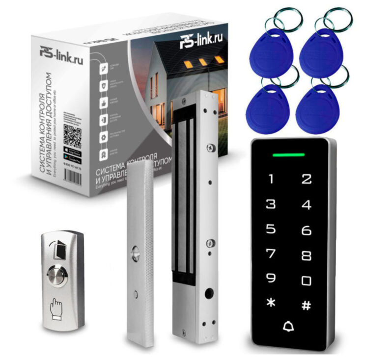 Система СКУД KIT-T1202EM-WP-W-280 электромагнитный замок 280 кг, панель WIFI сенсорная, 2000 кодов, всепогодная