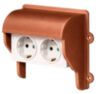 Козырек для розетки 2 местный закрытый медный